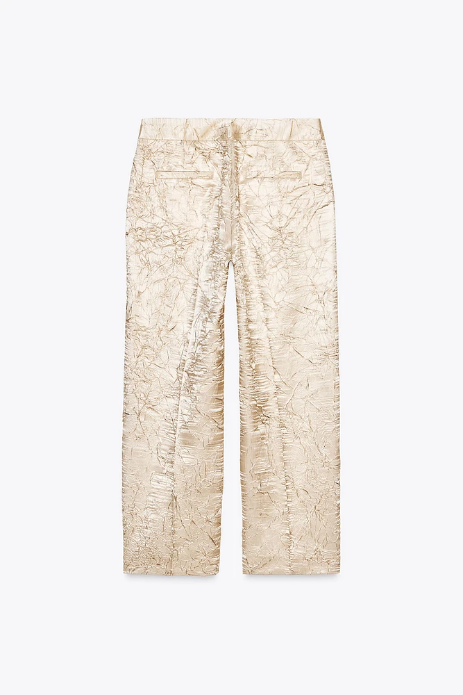 WRINKLED SATIN PANTS