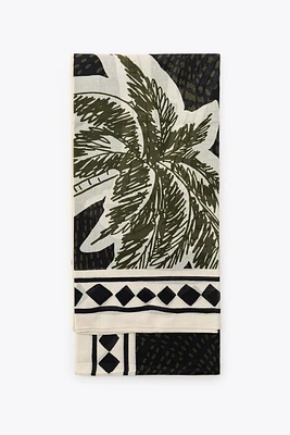 FOULARD EN COTON IMPRIMÉ PALMIERS