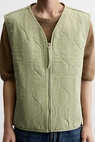GILET SANS MANCHES MATELASSÉ DÉLAVÉ