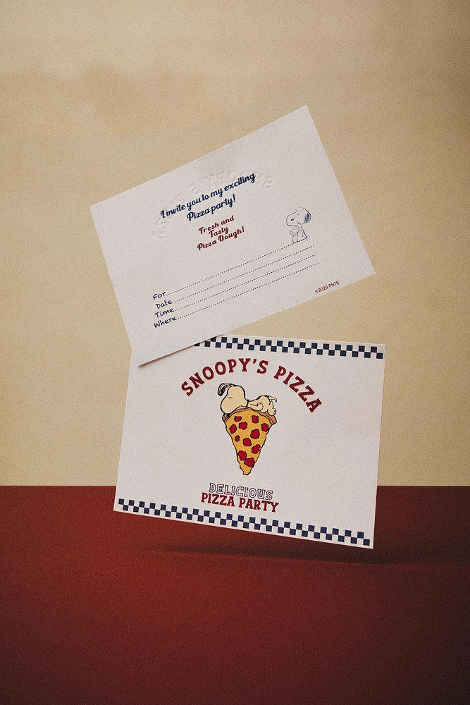 SET OF CHILDREN’S PEANUTS™ PIZZA INVITATIONS (SET OF 6)