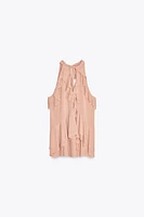 RUFFLED HALTER TOP