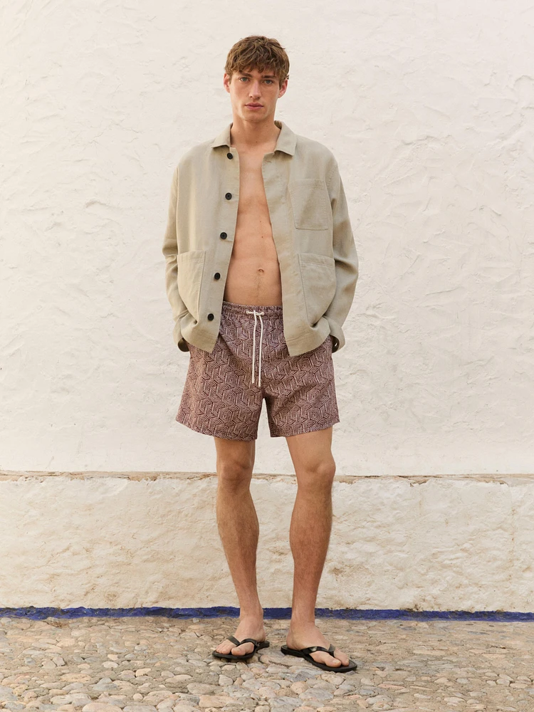 Short de bain imprimé regular fit