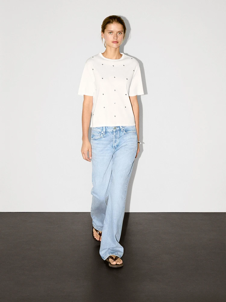 T-shirt oversize avec œillets