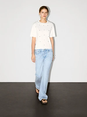 T-shirt oversize avec œillets