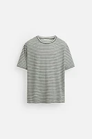 T-SHIRT MÉLANGE LIN RAYURES