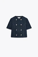 SHORT SLEEVE DOUBLE BREASTED BLAZER