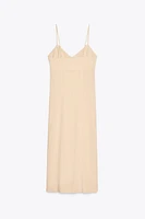 LINEN STRAPPY MIDI DRESS