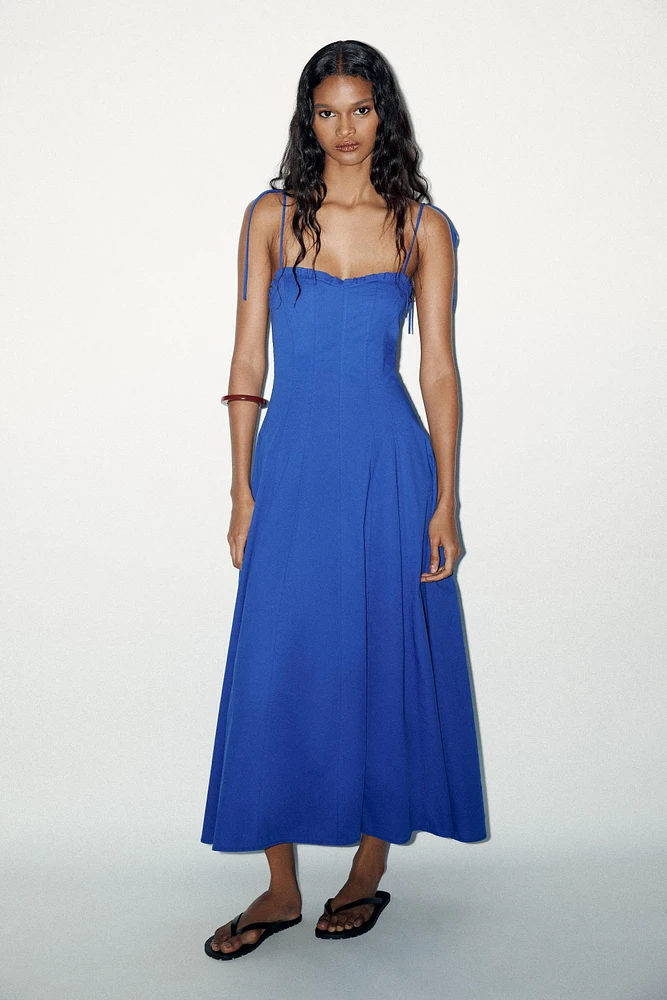 ROBE MIDI POPELINE NŒUDS