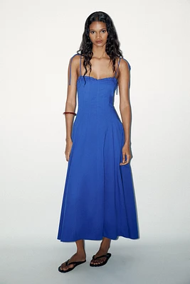 ROBE MIDI POPELINE NŒUDS
