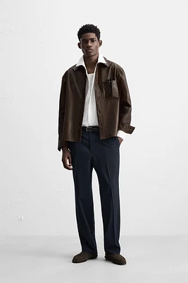 LEATHER OVERSHIRT