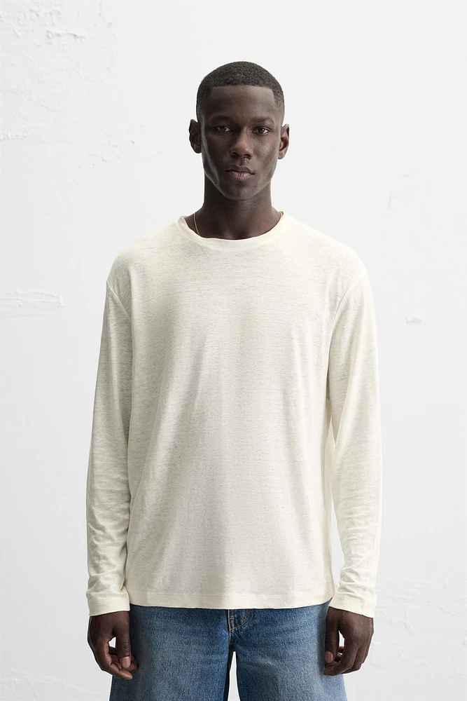 T-SHIRT MÉLANGE DE LIN