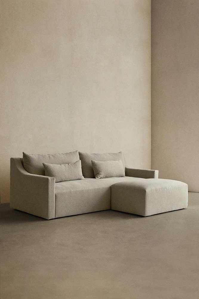 POUF LIN DÉLAVÉ