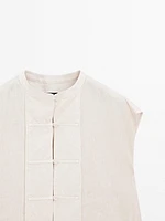 Waistcoat with bib front and Japanese details