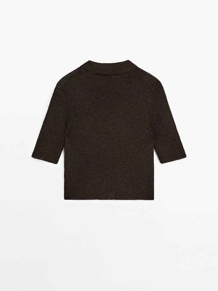 Polo en maille à manches courtes