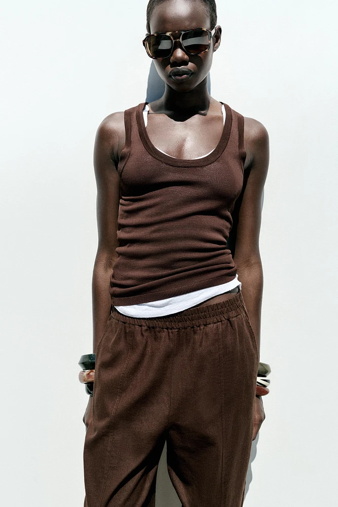 PANTALON BOUFFANT AVEC LIN