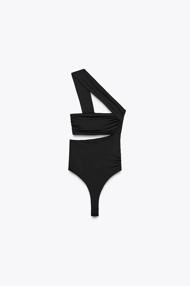 BODY EN POLYAMIDE ASYMÉTRIQUE CUT OUT