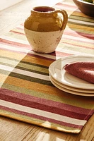 CHEMIN DE TABLE COTON RAYURES MULTICOLORES