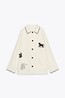 EMBROIDERED LINEN OVERSHIRT ZW COLLECTION