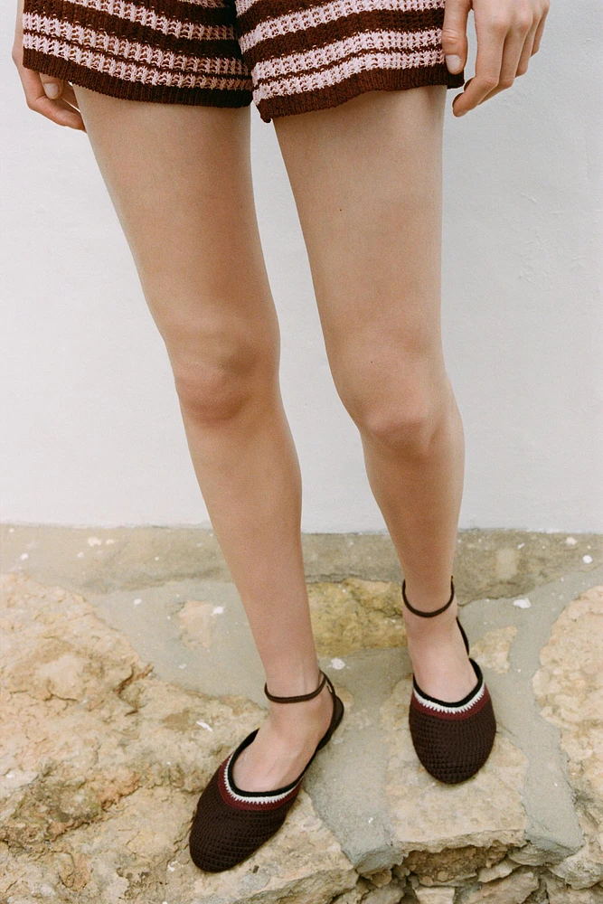 BRAIDED UPPER SLINGBACK BALLET FLATS