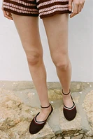 BRAIDED UPPER SLINGBACK BALLET FLATS