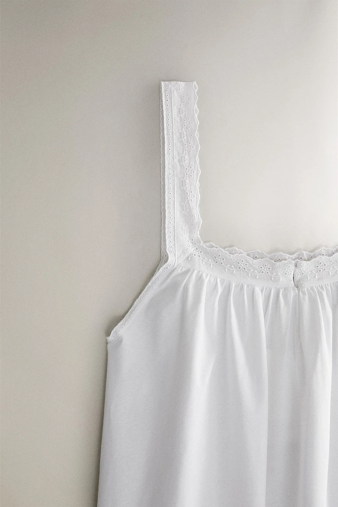 CHEMISE DE NUIT COTON DENTELLE