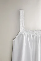 CHEMISE DE NUIT COTON DENTELLE