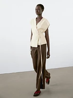 100% linen crossover waistcoat
