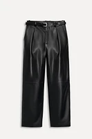 PLEATED LEATHER BELTED PANTS 50TH ANNIVERSARY