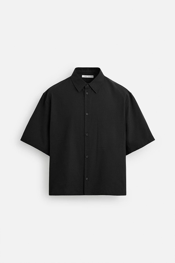 COTTON LINEN JACQUARD SHIRT