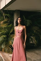ROBE MIDI HALTER EN RAMIE