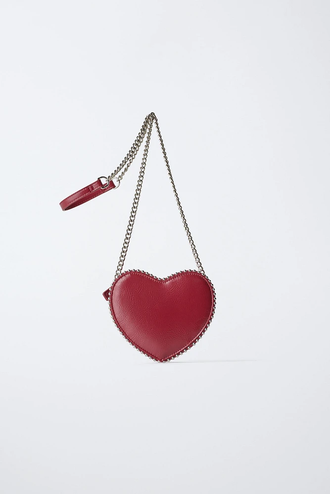 STUDDED HEART CROSSBODY BAG