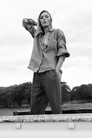 STRIPED LINEN BLEND SHIRT ZW COLLECTION