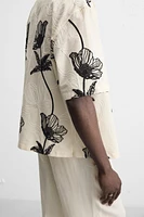 CHEMISE BRODERIES CONTRASTE