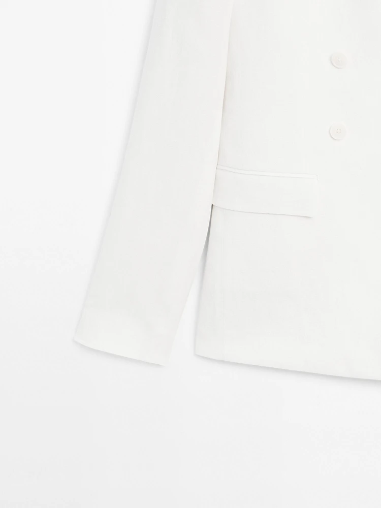 Blazer cache-cœur moulant en lin - Limited Edition