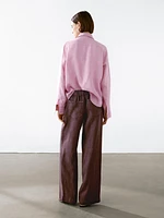 Pantalon droit avec poches 100 % lin
