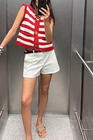 STRIPED KNIT VEST TOP