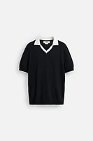 POLO EN MAILLE CONTRASTÉE