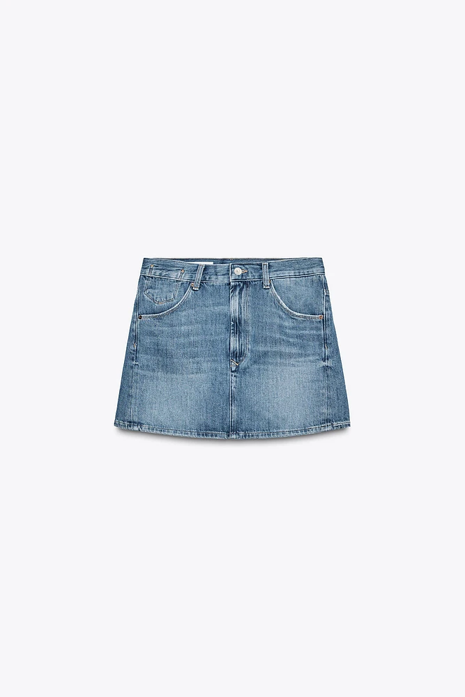 TRF BAGGY DENIM MINI SKIRT