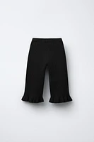 RUFFLED KNIT PANTS