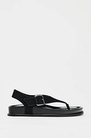 SUEDE FLAT SANDALS