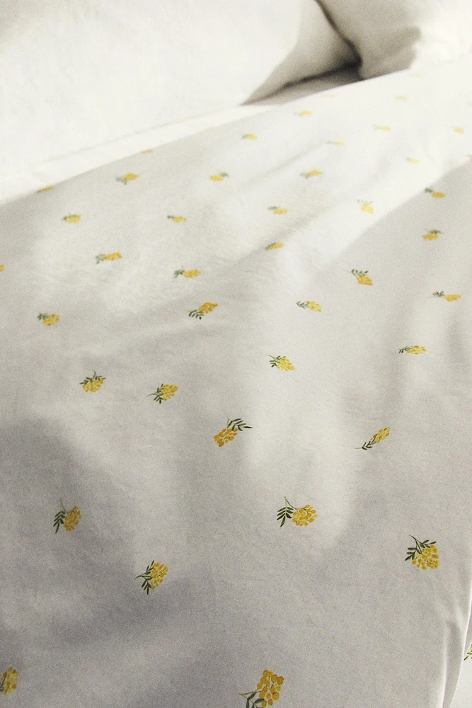 HOUSSE DE COUETTE COTON IMPRIMÉ MIMOSA