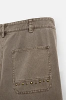 RELAXED FIT STUDDED PANTS