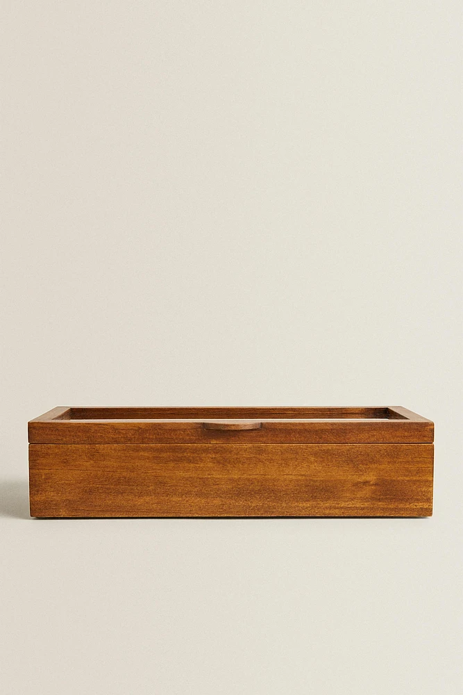 WOODEN AND LINEN WATCH BOX