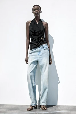 DRAPED BUCKLE TOP