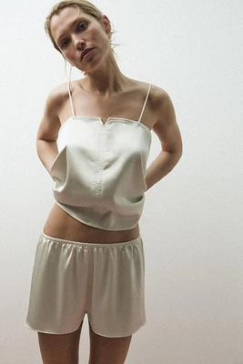 SATIN PAJAMA SHORTS