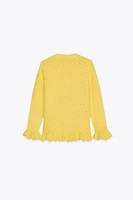 GILET EN MAILLE À VOLANTS