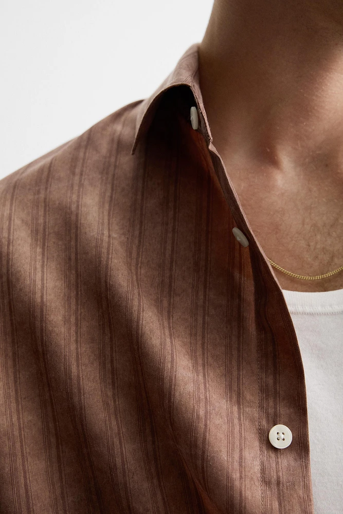 CHEMISE À RAYURES EFFET DÉLAVÉ