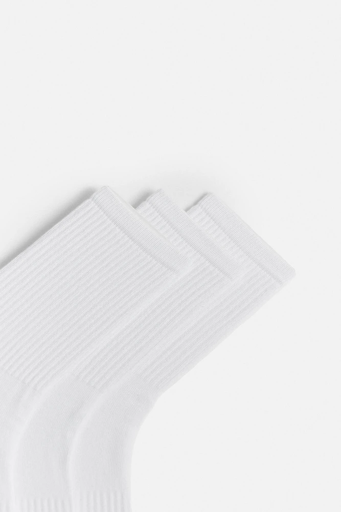 LOT DE 3 PAIRES CHAUSSETTES BASIQUES CÔTELÉES