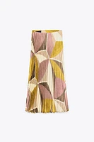 GEOMETRIC PRINT PLEATED SKIRT