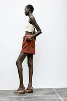 EMBROIDERED BELT SHORTS